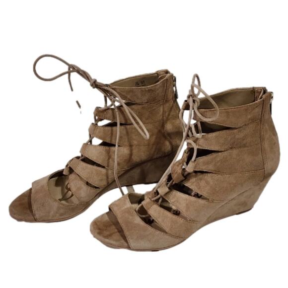 SAM EDELMAN Womens Oatmeal Beige Santina Wedge Heeled Gladiator Sandal 8 M - Picture 11 of 14